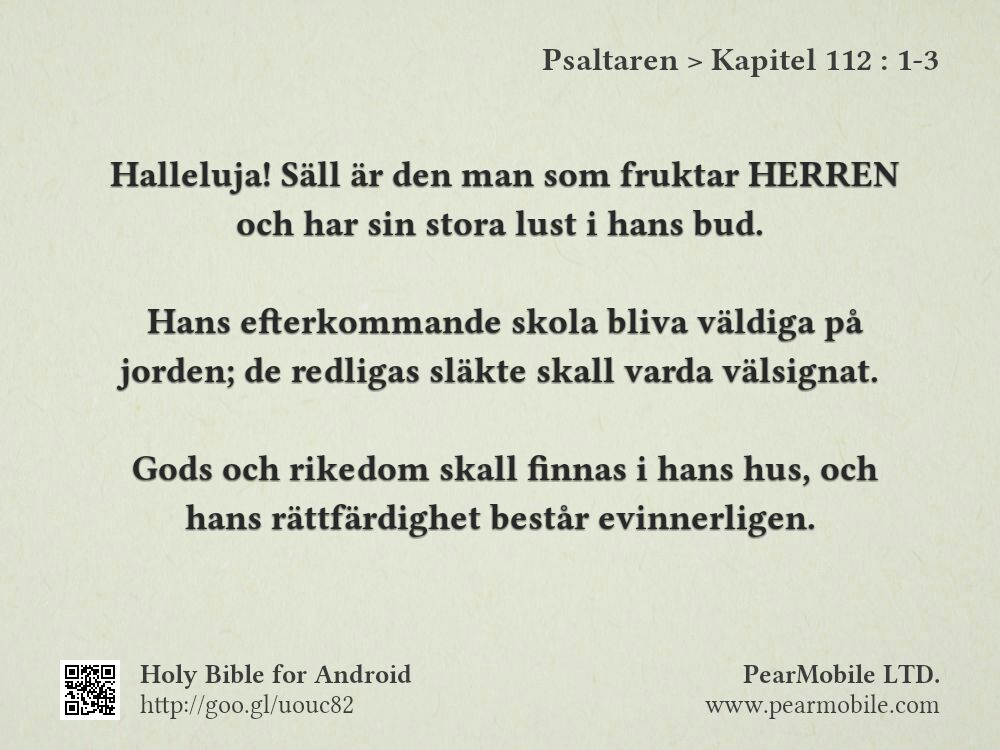 Psaltaren, Kapitel 112:1-3